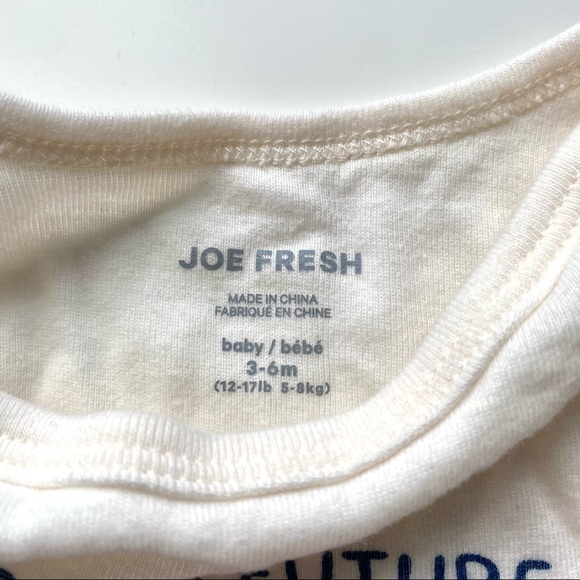 Two Long Sleeve Joe Fresh Sport / Hockey themed Onesies Size 3-6m - Picture 4 of 5